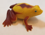 Yellow and Brown Colored Frog 1 1/8" Rubber Toy Figure