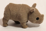 2010 Kinder Surprise Wild Animal Babies Rhinoceros Fuzzy Felt 1 5/8" Plastic Toy Figure