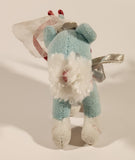 White Blue Ring Bearer Dog with Veil, Pink Bows and Pink Pillow 4" Stuffed Plush Toy