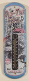 Jim Hansel JQ Outdoors Old-Time Outfitters & Supplies Buy American U.S. Bonds Sold Here Tin Metal Thermometer Sign