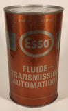 Vintage Exxon Esso Automatic Transmission Fluid One Quart 1.14L Copper Orange Metal Can FULL