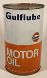 Vintage Gulf Gulflube SAE 30 1.13 Litre Motor Oil Metal Can FULL