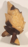 Very Rare Quintero Tabacos Habana Cigars 3D Hand Crafted Leaf Shaped Wooden Ash Tray with Faux Burnt Cigar