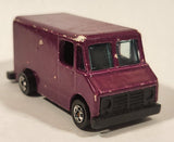 1990 Hot Wheels Color Racers II Letter Getter Maroon Mail Truck Die Cast Toy Delivery Vehicle