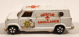 Vintage Unknown Brand Rescue Ambulance White Die Cast Toy Car Vehicle Made in Hong Kong