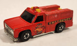 1986 Hot Wheels Workhorses Rescue Ranger Red Fire Truck Die Cast Toy Car Vehicle - Yellow lights