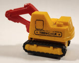 Trencher Excavator Wind Up Yellow and Red Die Cast Toy Construction Vehicle with Rubber Tracks