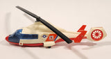 Majorette No. 322 Dauphin 2 SA 365 Coast Guard Helicopter Red White 1/87 Scale Plastic Toy Aircraft with Retractable Landing Gear