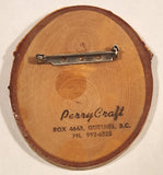 1976 Billy Barker Days Quesnel B.C. 2 1/4" x 2 3/4" Wood Tree Slice Pin