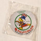 1981 L.A. Oly. Com. Fujicolor The Color Film Champion Official Film of the Los Angeles 1984 Olympics Sam The Eagle 1 3/4" Round Metal Pin New in Package