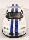 Kinsmart Dodge Viper GTSR White with Blue Stripes Pull Back 1/36 Scale Die Cast Toy Car Vehicle with Opening Doors