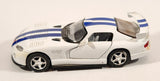 Kinsmart Dodge Viper GTSR White with Blue Stripes Pull Back 1/36 Scale Die Cast Toy Car Vehicle with Opening Doors