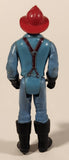 Vintage 1979 Tonka Play People Male Fireman Firefighter Blue Clothing Man 3 3/4" Tall Plastic Toy Action Figure Made in Hong Kong