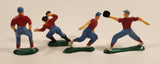 Vintage Wilton Baseball and Football Player Hard Plastic Cake Topper Toy Figure Set of 4