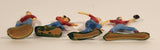 Vintage Wilton Baseball and Football Player Hard Plastic Cake Topper Toy Figure Set of 4