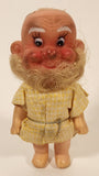 Vintage Old Man Hobo Hillbilly Doll with Burlap Clothes and Private Parts 4 1/2" Plastic and Rubber Toy Doll Figure