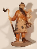 Vintage Britains Style Shepherd with Lamb and Cane 2" Plastic Toy Figure