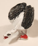 Vintage Grey and White Duck with Wings Out 1 1/2" Plastic Toy Figure