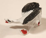 Vintage Grey and White Duck with Wings Out 1 1/2" Plastic Toy Figure