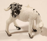 Vintage Standing Black and White Cow 2" Plastic Toy Figure