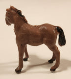 Vintage Brown Horse 1 1/4" Plastic Toy Figure