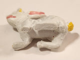 Vintage White Bunny Rabbit 1 1/2" Plastic Toy Figure