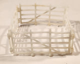 Vintage White Live Stock Fence Pen Plastic Toy Farm Set of 4