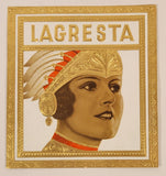 Lagresta Woman Embossed Paper Cigar Box Label