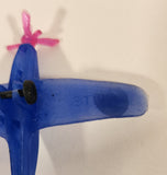 Rare Vintage Stuka Airplane Blue with Pink Propeller 2 3/4" Plastic Toy Aircraft