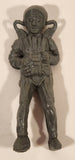 Vintage Silver Grey Paratrooper Parachutist 3" Plastic Toy Figure Made in Hong Kong
