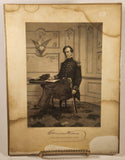 Antique Charles Wilkes Civil War Navy Trent Affair Polar Explorer Steel Engraving Photograph Painting Print By Alonzo Chappel #2298