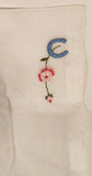 Vintage 1950s Blue Horse Shoes with Yellow and Pink Flowers White Thin Cloth Handkerchief
