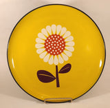 Vintage 1970s Takahashi Sunflower Pattern Yellow 13" Plastic Beverage Serving Tray