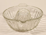 Vintage Lemon Hand Juicer Reamer Wide Ribbed Depression Glass Bowl with Handle and Pour Spout