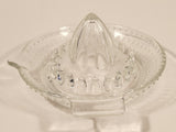 Vintage 1940s Lemon Hand Juicer Reamer Hobnail Depression Glass Bowl with Handle and Pour Spout