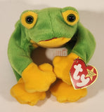 1997 Ty Beanie Babies Smoochy Green Frog 8" Stuffed Plush Toy New with Tag