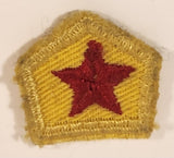 Vintage Boy Scouts Fitness Red Star On Yellow 7/8" x 1" Embroidered Fabric Patch Badge