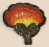 Red Orange Yellow Flower 1 1/2" x 1 1/2" Embroidered Fabric Patch Badge