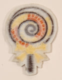Orange Yellow White Brown Lollipop 1 1/4" x 1 3/4" Embroidered Fabric Patch Badge