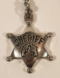 Sheriff Star Badge Crosses Revolver Guns Metal Keychain Key Ring