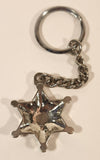 Sheriff Star Badge Crosses Revolver Guns Metal Keychain Key Ring