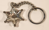 Sheriff Star Badge Crosses Revolver Guns Metal Keychain Key Ring