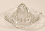 Vintage 1940s Lemon Hand Juicer Reamer Ribbed Depression Glass Bowl with Handle and Pour Spout