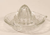 Vintage 1940s Lemon Hand Juicer Reamer Ribbed Depression Glass Bowl with Handle and Pour Spout