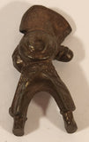 Vintage Japanese Samurai Soldier with Armor and Weapon Miniature1 3/8" Bronze Metal Toy Figurine