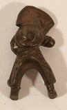 Vintage Japanese Samurai Soldier with Armor and Weapon Miniature1 3/8" Bronze Metal Toy Figurine