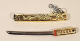 Dragon Samurai Sword in Sheath 4 1/4" Metal and Plastic Keychain