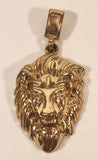 3D Lion Head Gold Tone Necklace Pendant