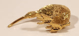 New Zealand Kiwi Bird Small 1 5/8" Gold Tone Metal Figurine