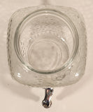 Vintage Bubble Textured Water Jug Dispenser 10" Clear Glass Bottle with Metal Lid